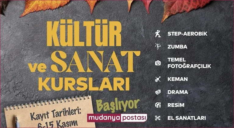 Kültür sanat kursları kayıtları başladı.